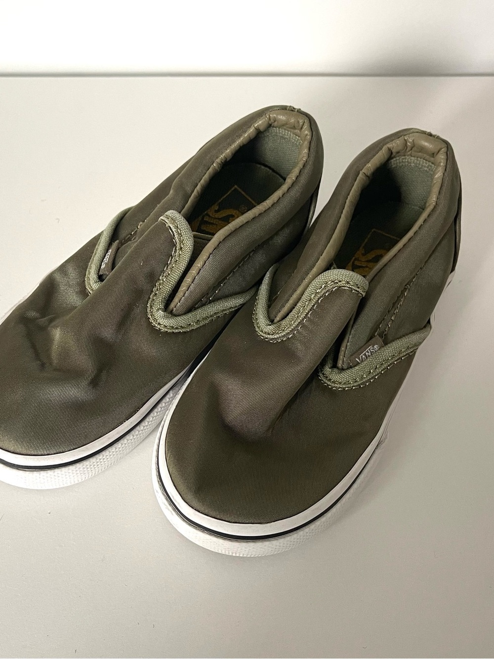 Vans Kids Slip-On Sneakers in Olive